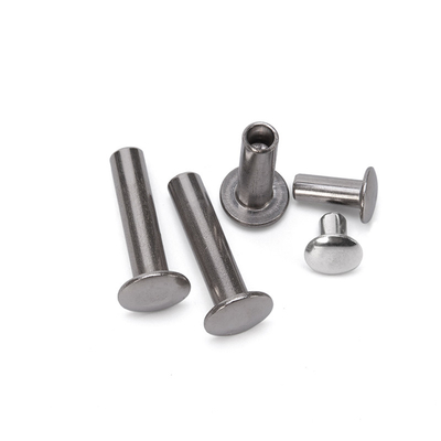 ANSI/ASME Padrão de aço inoxidável brilhante de alumínio decorado cabeça plana meia oca rivet semi-tubular M2.5 para saco de couro