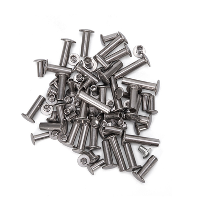 ANSI/ASME Padrão de aço inoxidável brilhante de alumínio decorado cabeça plana meia oca rivet semi-tubular M2.5 para saco de couro