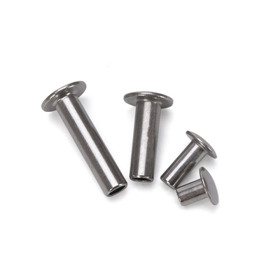 ANSI/ASME Padrão de aço inoxidável brilhante de alumínio decorado cabeça plana meia oca rivet semi-tubular M2.5 para saco de couro