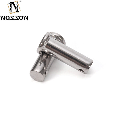 A2 A4 aço inoxidável cabeça plana eixo pinos clevis com buraco para pinos de mola vida mais longa TiCN resistência à corrosão acabamento