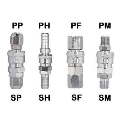 Zinc SM20 Self-Locking Hose Coupler Plug Socket para compressores de ar Tubo One Touch Fittings Pneumática Quick Connector