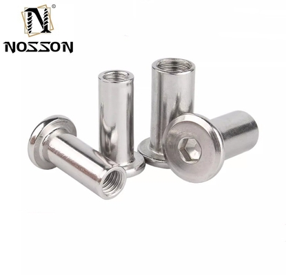 M3 M4 M5 M6 M8 M10 Mobiliário Conector parafusos e porcas aço níquel revestido cabeça de tomada plana mangue porca porca DIN padrão