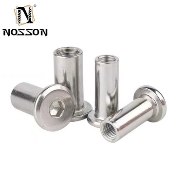 M3 M4 M5 M6 M8 M10 Mobiliário Conector parafusos e porcas aço níquel revestido cabeça de tomada plana mangue porca porca DIN padrão