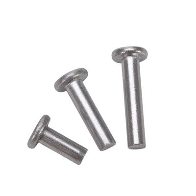 ANSI/ASME Standard Flat Head Solid Rivet Bright Finish e material de aço inoxidável/alumínio para aplicações pesadas