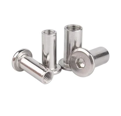 DIN padrão aço inoxidável Hex Socket cabeça plana de mangas de barril de porca com cabeça redonda porcas de móveis M2 M3 M4 M5 M6 M8 M10