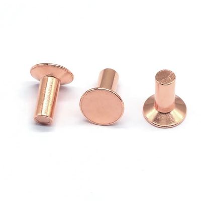 Brass M8 M10 M12 Countersunk Head Solid Rivet Bright Finish Uncoated ISO Standard para ambientes de temperatura