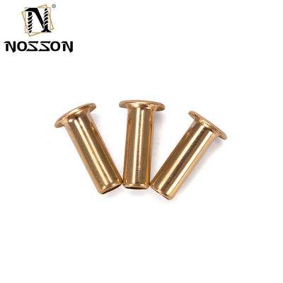 Olheiras metálicas de latão Nozes de rivetas ocas Copper Through Hole Rivet Grommets Gb876 M0.9 M1.3 1.5 2 2.3 2.5 3 3.5 4 5 6mm acabamento brilhante