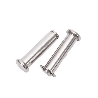 DIN1444 Standard Clevis Pins sem fio Rodado Flat Head Safety Lock Pin com R Clip Hole em aço inoxidável personalizado