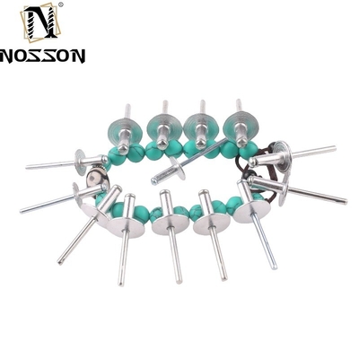 Cabeça de domo de rebites cegos de aço de alumínio Tipo de pintura de cor padrão da indústria com grande flange e design de ranhuras