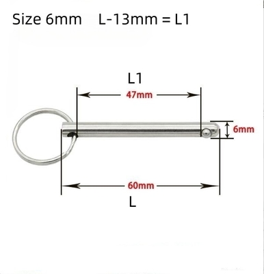 Embarque aéreo Strong Hold aço inoxidável pin de retenção cilíndrico com anel de posicionamento divisão pin de bloqueio de bola de libertação rápida