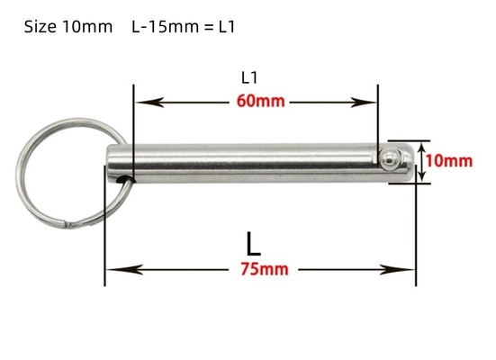 Transporte aéreo Pin de liberação rápida de aço inoxidável de prata para Bimini resistente à corrosão superior