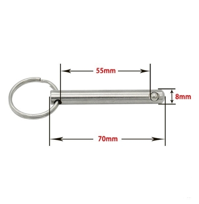 Transporte aéreo Pin de liberação rápida de aço inoxidável de prata para Bimini resistente à corrosão superior
