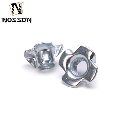 Sistema de medição imperial Aço M6 Quatro garras Barril de nozes de T de ponta fechada para móveis Tee de rosca de inserção de nozes M5