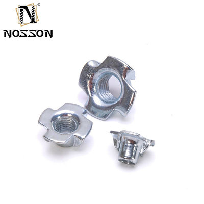 Sistema de medição imperial Aço M6 Quatro garras Barril de nozes de T de ponta fechada para móveis Tee de rosca de inserção de nozes M5