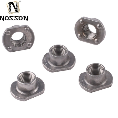 M6 M8 M10 Conector de móveis de aço inoxidável Base plana redonda Barril roscado T Nozes de solda para aplicações em sistemas de petróleo e gás