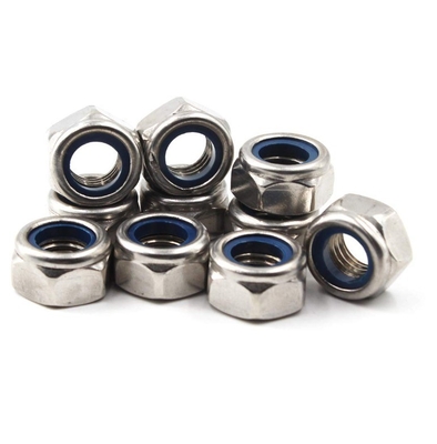 304 aço inoxidável Metric Hex Lock Nut M5 inserção de nylon para DIN padrão e Imperial Inch Measurement System