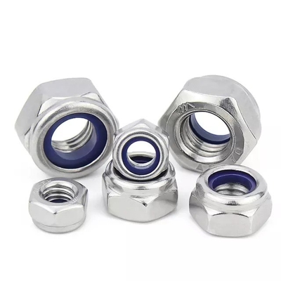 304 aço inoxidável Metric Hex Lock Nut M5 inserção de nylon para DIN padrão e Imperial Inch Measurement System