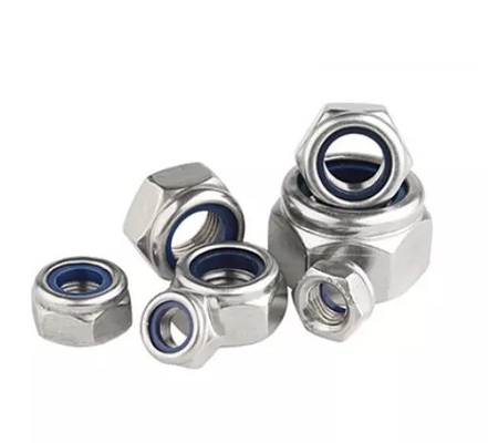 304 aço inoxidável Metric Hex Lock Nut M5 inserção de nylon para DIN padrão e Imperial Inch Measurement System