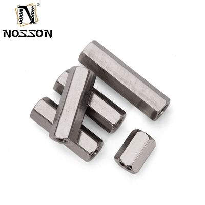 Aço inoxidável de mineração 201/304/316 Conector hexagonal com roscas M4 M5 M6 M16 Nozes de acoplamento hexagonais longas DIN6334 3/8&quot;-16 x 1-1/8