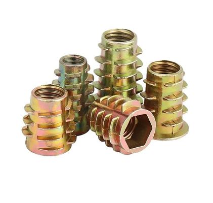 Aço inoxidável 201/304/316 Nozes de inserção com rosca para móveis de madeira M5 M6 M8 Sistema métrico de medição