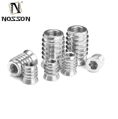 Nozes de inserção de madeira hexagonal de aço inoxidável 201/304/316 para durabilidade