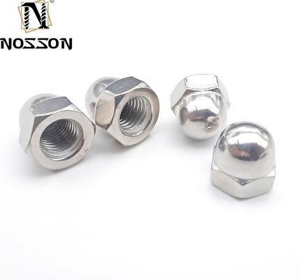 Opções de cor de 7 mm Aço inoxidável 201/304/316 Hex Dome Cap Nuts com acabamento de fosfato azul e sistema de medição métrica