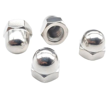 GB padrão de acabamento plano de aço inoxidável 201/304/316 Hex M5 Conexão de cabeça de tampa de domed Nut para aplicações industriais