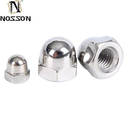 GB padrão de acabamento plano de aço inoxidável 201/304/316 Hex M5 Conexão de cabeça de tampa de domed Nut para aplicações industriais