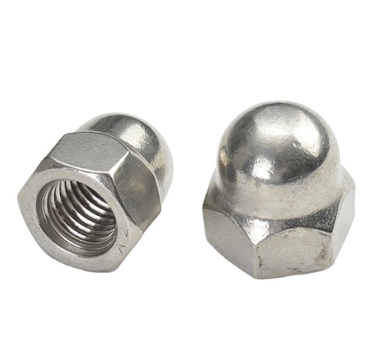 Tratamento de água DIN Padrão de revestimento amarelo latão acabamento de zinco floco revestido Hex Cap Nut Acorn Nut com Hexagon Dome Cap