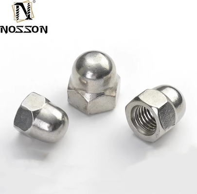 Tratamento de água DIN Padrão de revestimento amarelo latão acabamento de zinco floco revestido Hex Cap Nut Acorn Nut com Hexagon Dome Cap