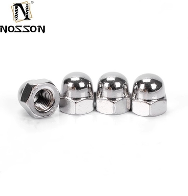 Tratamento de água DIN Padrão de revestimento amarelo latão acabamento de zinco floco revestido Hex Cap Nut Acorn Nut com Hexagon Dome Cap
