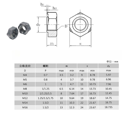 Sistema métrico de medição de aço carbono projeção de solda ponto de nozes hexagonais nozes de solda com acabamento galvanizado e aço inoxidável