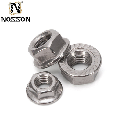 ANSI/ASME Padrão de aço inoxidável Hexagon Flange Nut M4 M5 M6 M8 M10 M10 Thread DIN6923 para várias indústrias