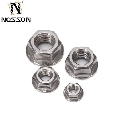 Sistema métrico de medição DIN6923 SS304 SS316 M6 M7 M8 M10 Nozes de flange hexadecimal dentada para indústria geral