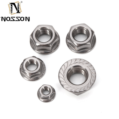 Sistema métrico de medição DIN6923 SS304 SS316 M6 M7 M8 M10 Nozes de flange hexadecimal dentada para indústria geral