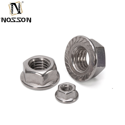 Sistema métrico de medição DIN6923 SS304 SS316 M6 M7 M8 M10 Nozes de flange hexadecimal dentada para indústria geral