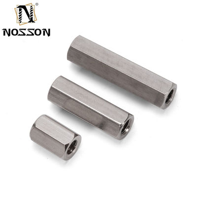 M3 M4 M5 M6 M8 M10 Black Oxide Finish Female Thread Straight Fitting Long Hex Sleeve Coupling Nut em aço inoxidável 304