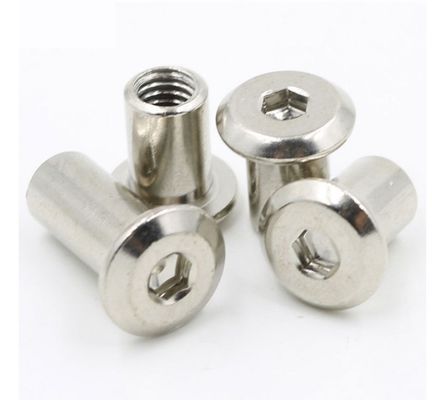 Medida Imperial de aço inoxidável automotivo M6 porca e parafuso com acabamento cromado projetado para o padrão JIS