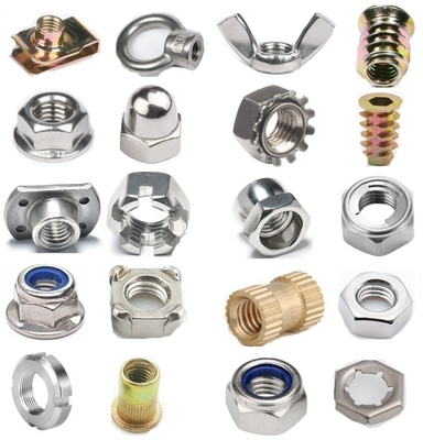 Nozes de cabeça hexadecimal para M1.6 M2 M2.5 M3 M4 M5 M6 M8 M10 M12 M14 M16 M20 SUS 304 316 de aço inoxidável