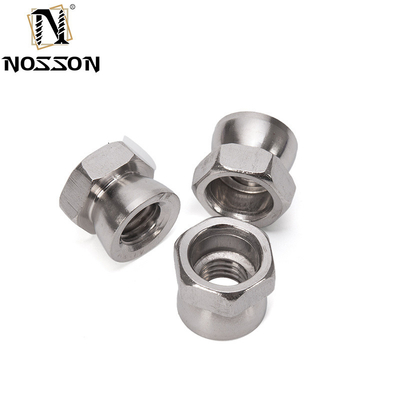 Nozes de segurança de aço inoxidável cromadas M6 M8 M10 8mm-50mm comprimentos para proteção contra parafusos e sistema de medição métrica