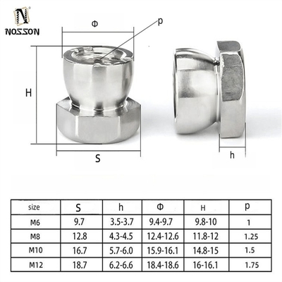 ISO Standard M6 M8 M10 Ferro Segurança Shear Nut aço inoxidável 304 316 Break Away Nut Anti-roubo Nut acabamento zincado