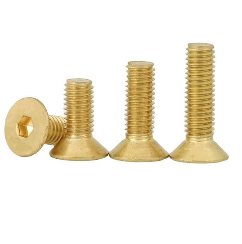 M2 M2.5 M3 M4 M5 M6 aço inoxidável 304 latão h62 Hex Socket Flat Countersunk Head Screw DIN Standard