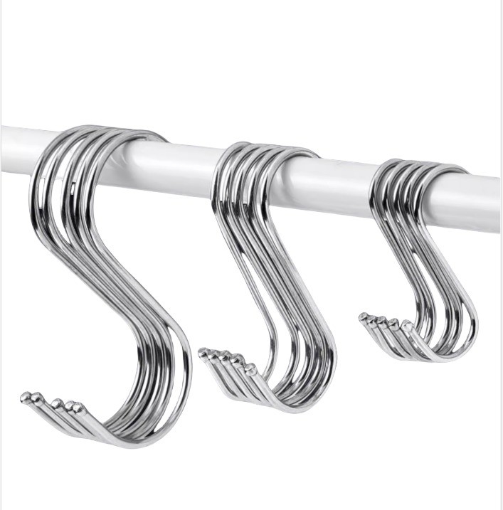 Finitura anodizada azul de aço inoxidável Gancho de exibição em metal em forma de S para armazenamento de armários de cozinha e design de economia de espaço