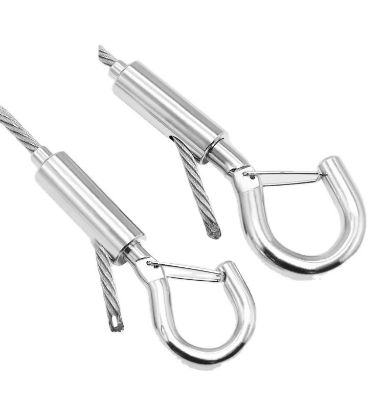 Tratamento eletrolítico de aço inoxidável de 8 mm-50 mm de extremo duplo de parafuso Snap Hook Carabiner para acessórios de mergulho de trela para cães