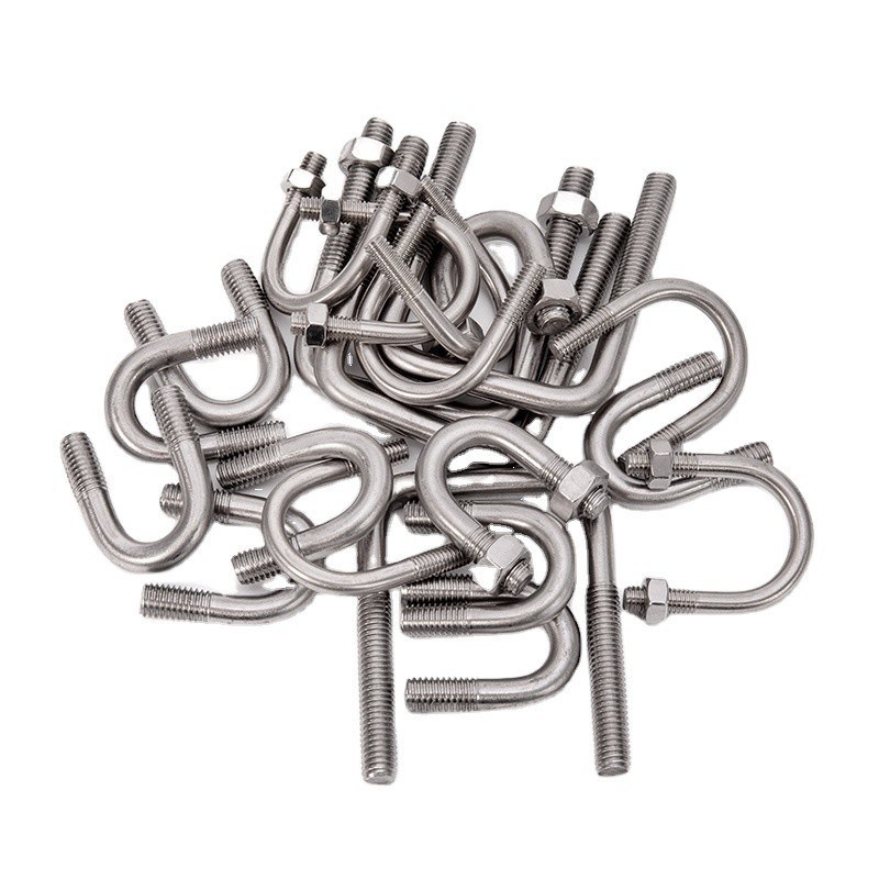 Zinc Finish Custom Size Galvanizado U Bolts Aço m3 m4 m5 m6 m8 m10 m12 m16 m20 para Projetos de Construção