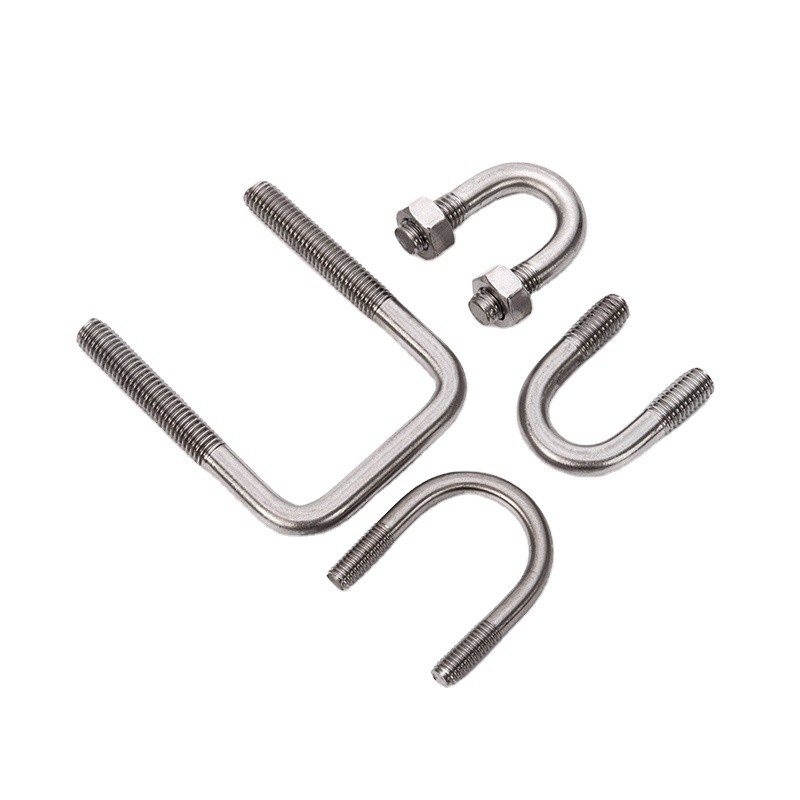 Zinc acabamento de aço inoxidável U parafuso com nozes para U fio bracket estrutura em forma de fixação de longa duração