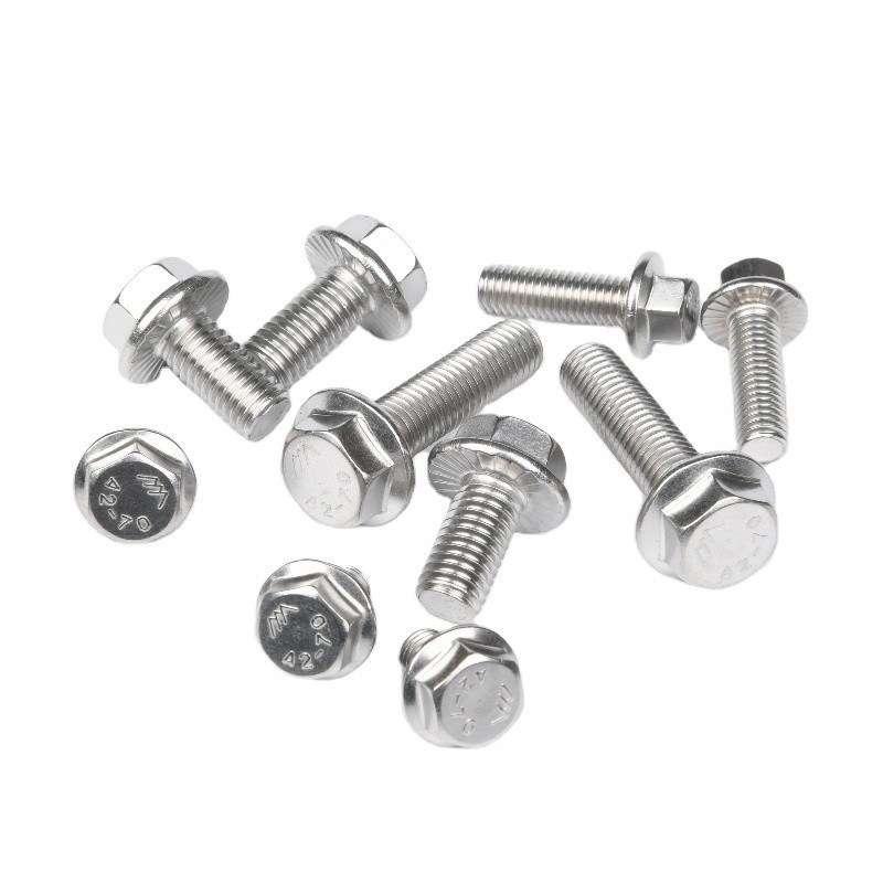 Bolinhas de carrinho de fragmentação Gr5 Titânio Hex Flange Nut 8mm M4 M6 M7x32 Titânio Bolinhas M8 12 pontos Flange Bolinhas Grau A2-70/A4-80/304/316
