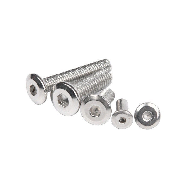 Aço inoxidável Flat Socket Head Machine Screws INCH Measurement System Zinc Plated Finish para Projetos de Energia Renovável