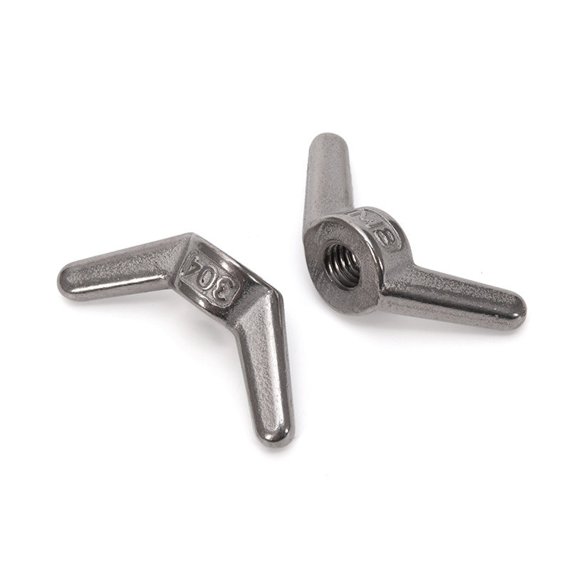 Logotipo personalizado resistente à corrosão DIN315 Nozes de asa de borboleta Aço inoxidável 304 316 com acabamento liso de óxido negro