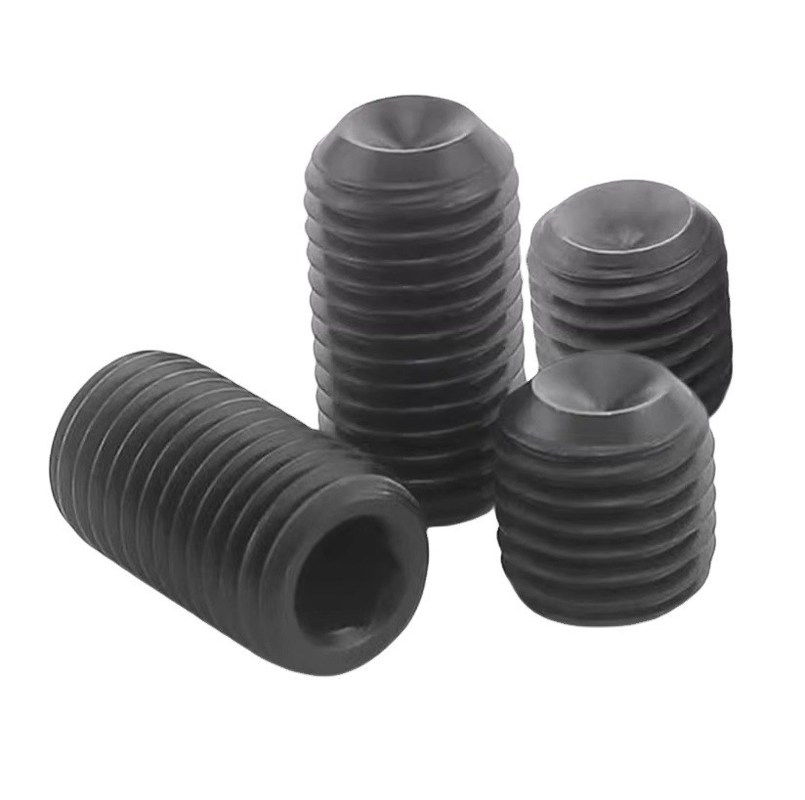 Aço inoxidável Hexagon Head Bolt Hardware Accessories Socket Cone Point Set Screw para fixações metálicas DIN Standard